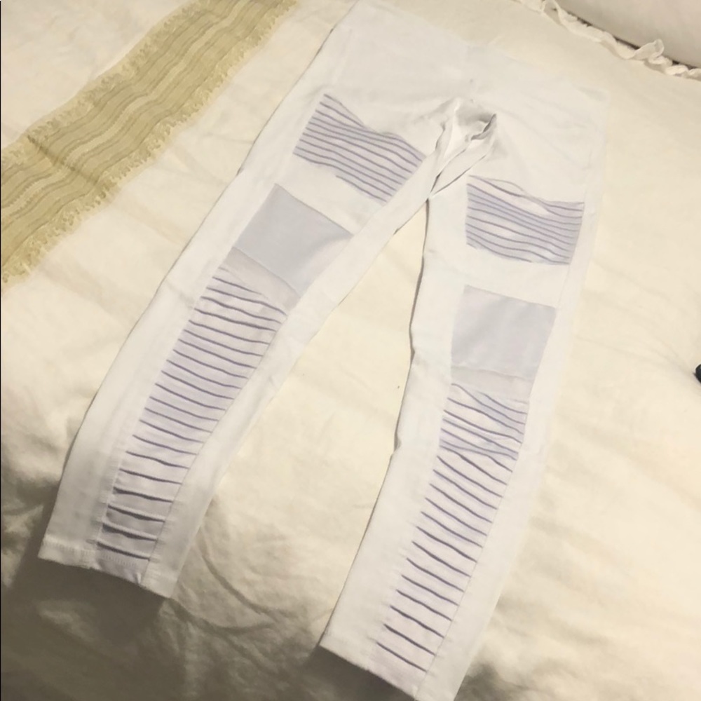 ALO white Moto legging